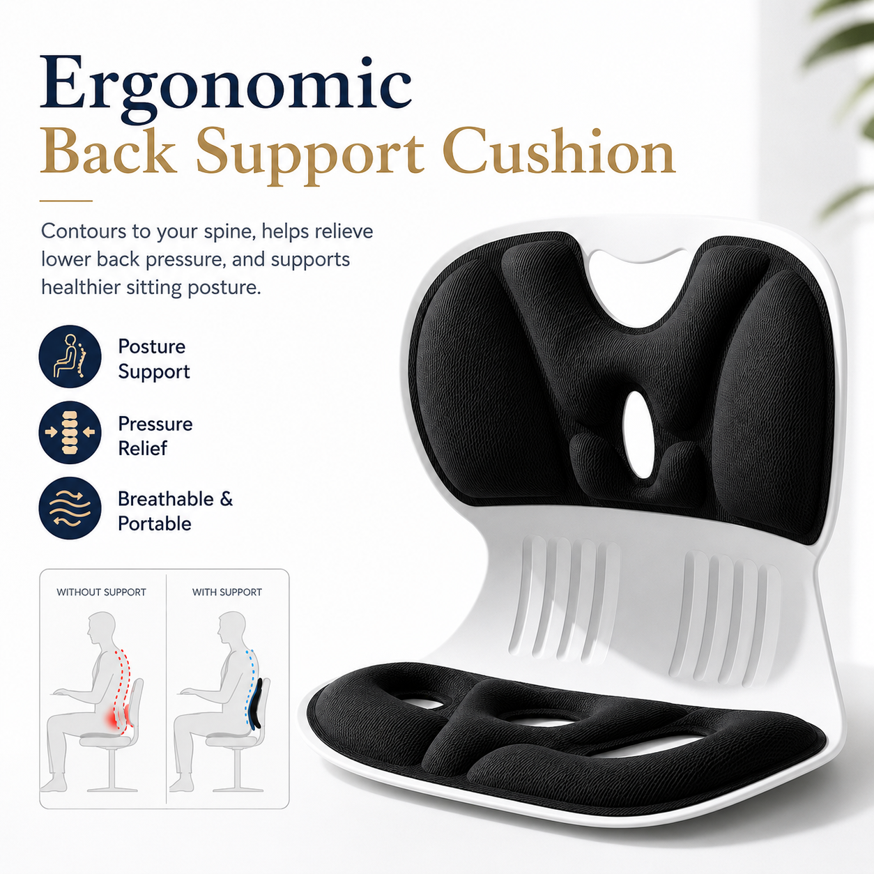 Orynla FlexForm Ergonomic Seat & Lumbar Support