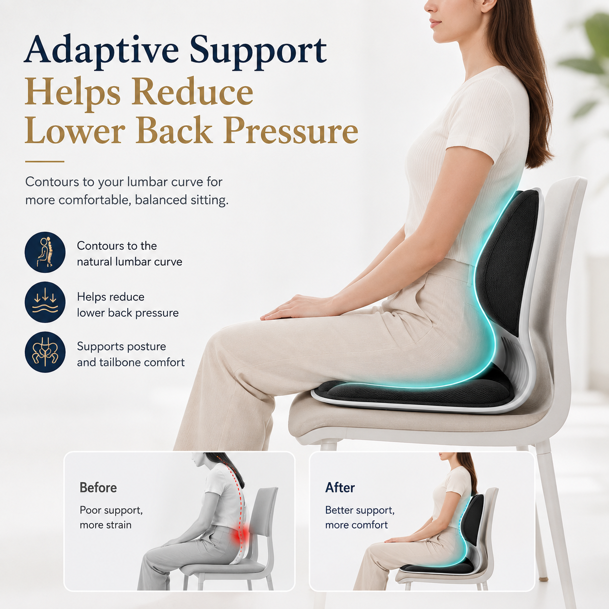 Orynla FlexForm Ergonomic Seat & Lumbar Support