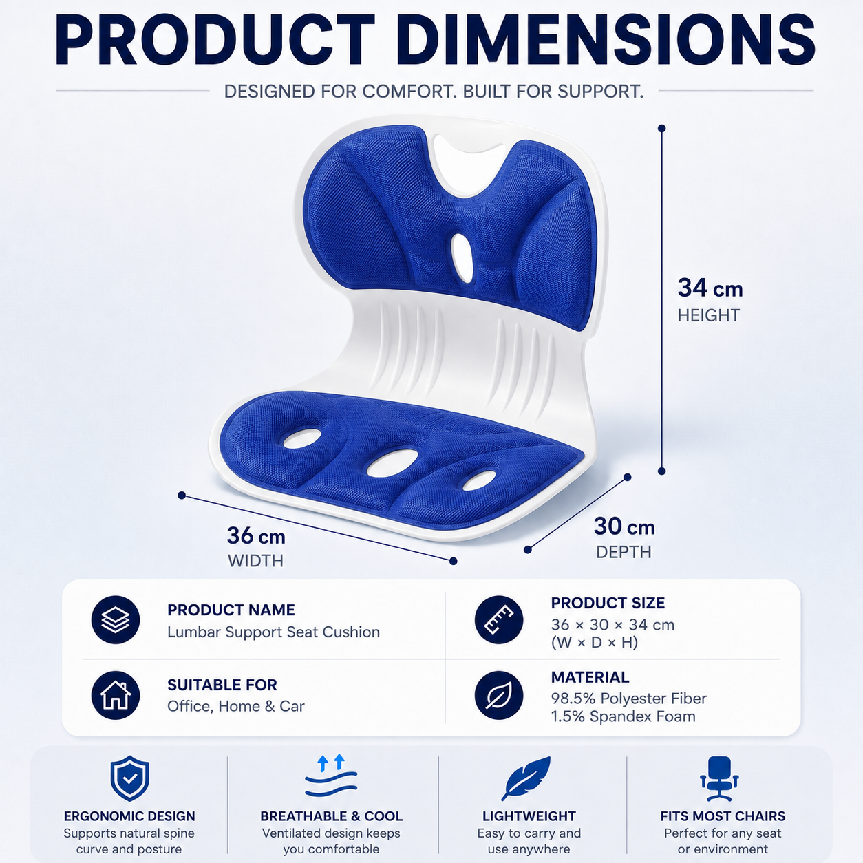 Orynla FlexForm Ergonomic Seat & Lumbar Support