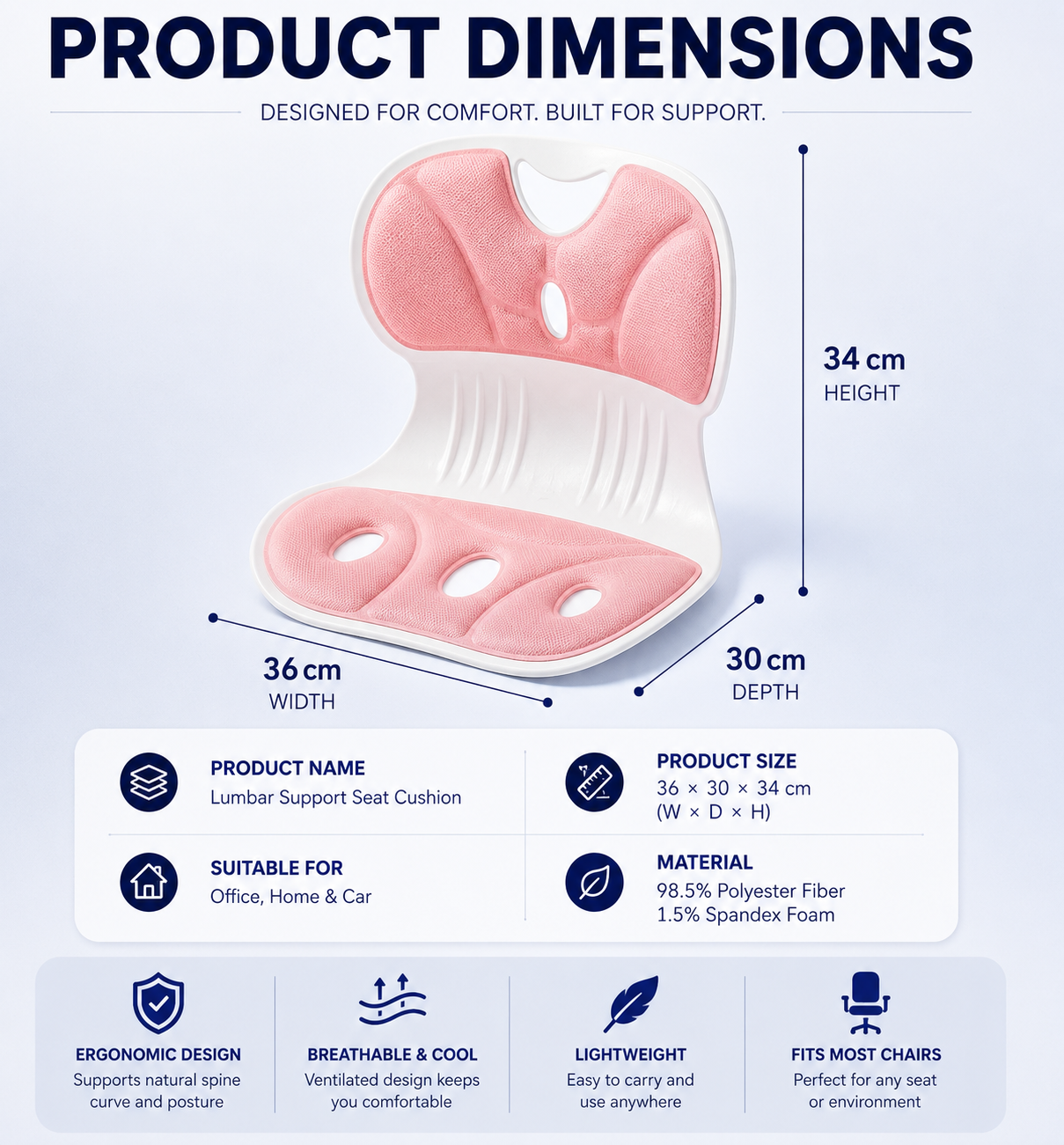 Orynla FlexForm Ergonomic Seat & Lumbar Support